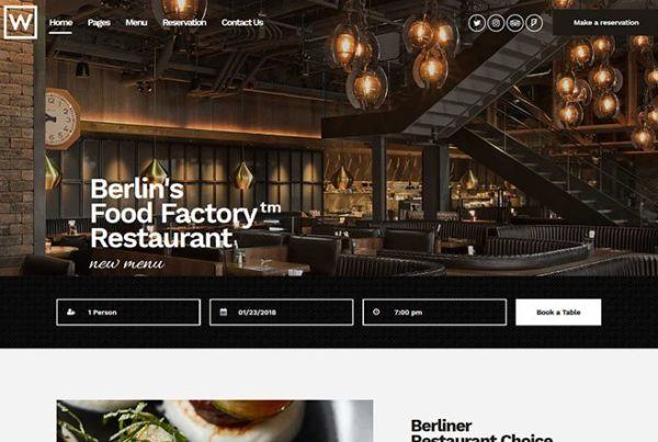 Restaurant theme website design