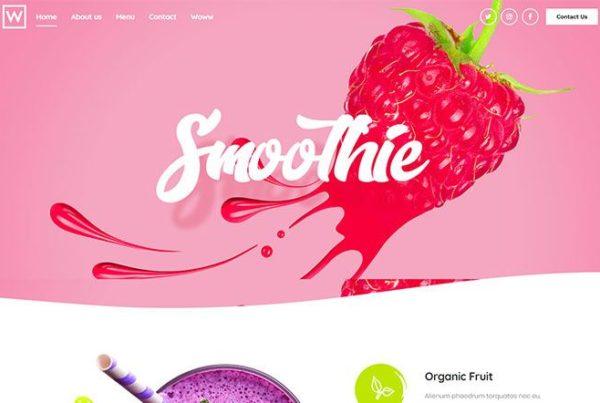 Smoothie bar one page website design