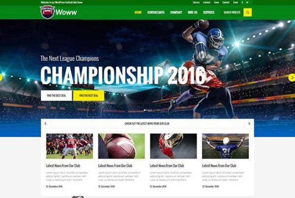 Football Club Website Design